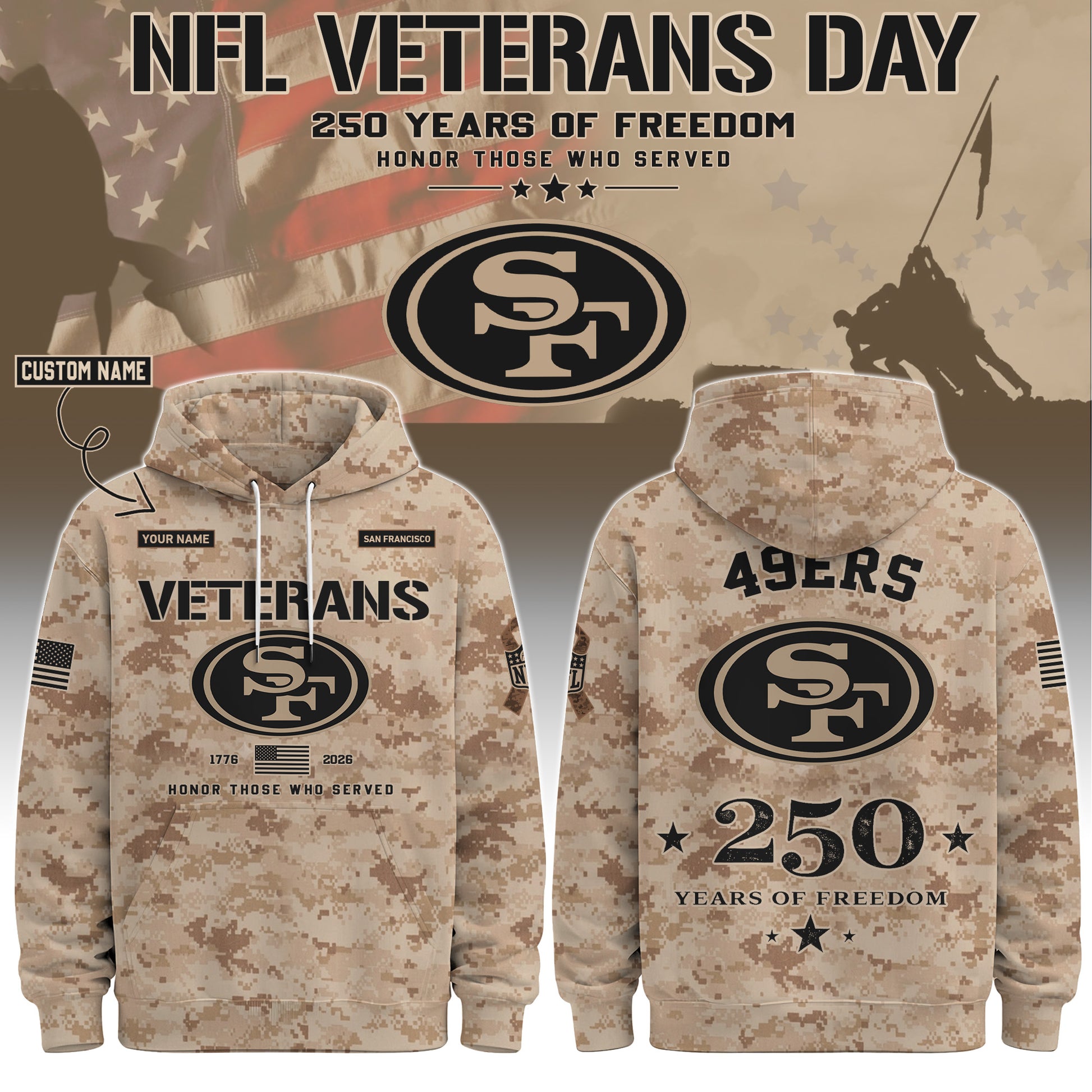 .SF 49ers Special Veterans Day 2026 Limited Edition Hoodie