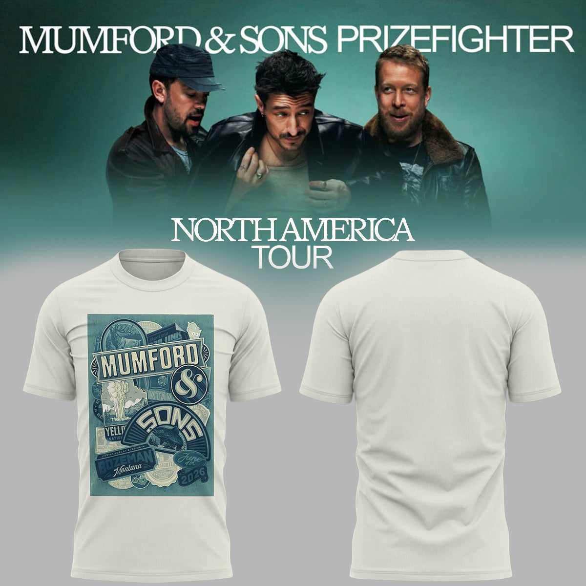 Limited Edition Prizefighter Tour At Bobcat Stadium In Bozeman MT June 4 2026 T-Shirts