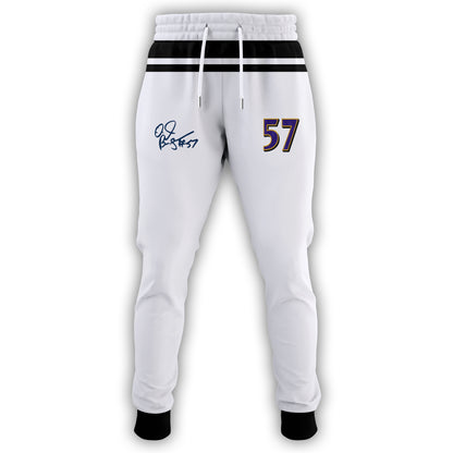 In Loving Memory O.J. Brigance 57 Memorial Football Jersey – White Tribute Fan Hoodie