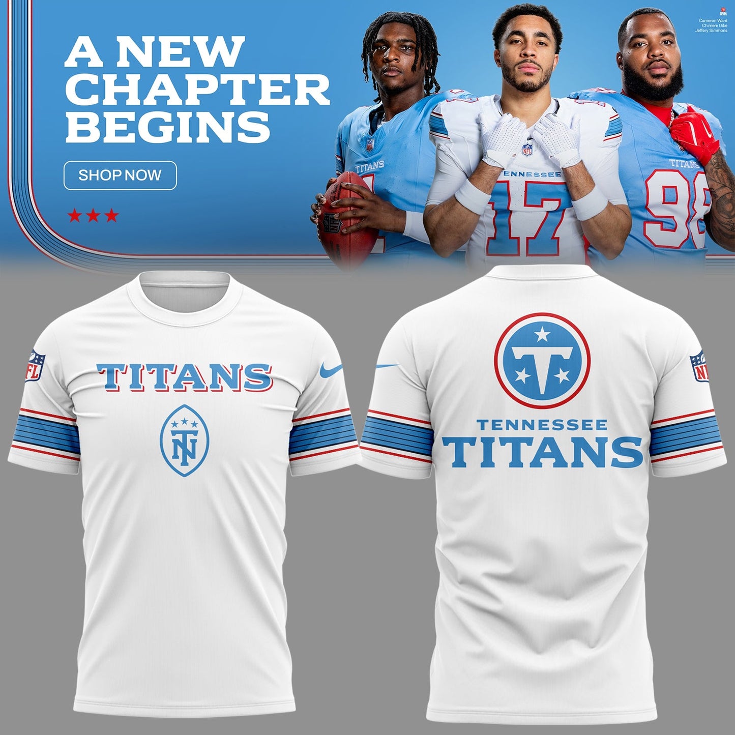 2026 Exclusive T-Shirt new logo Tennessee Titans For Fans!