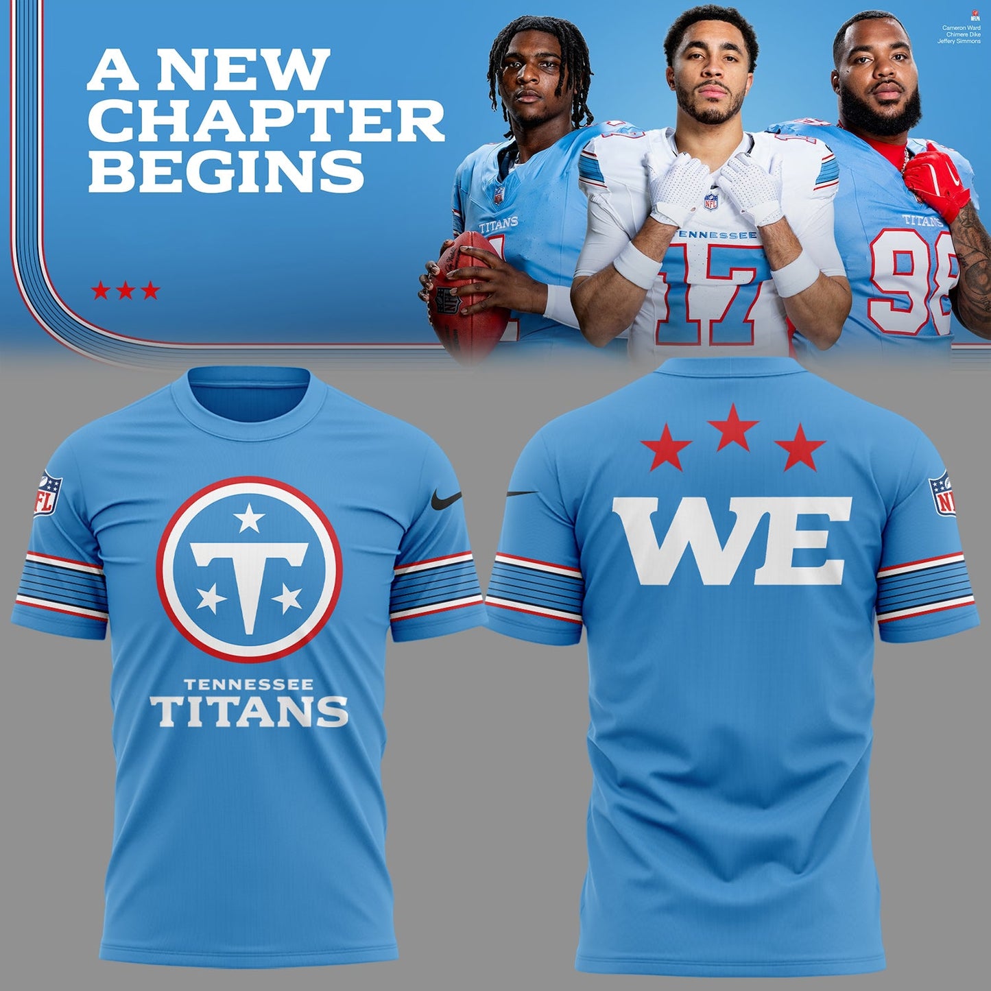 2026 Exclusive T-Shirt new logo Tennessee Titans For Fans!