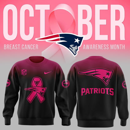 New England Patriots Football Breast Cancer Combo Sweatshirt