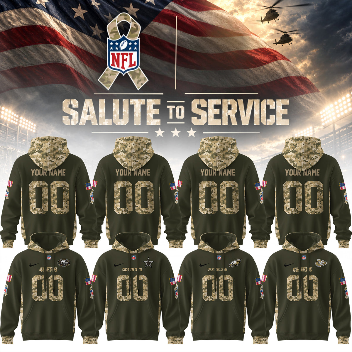 NFL x Salute to Service Hoodie – All Teams Edition