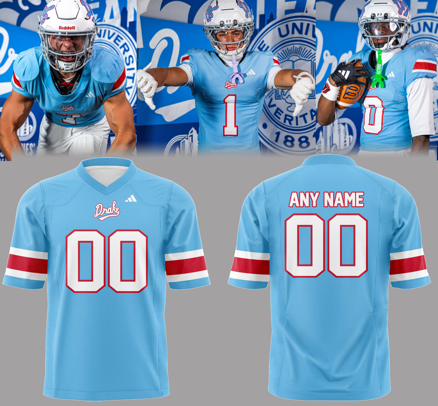 Limited Edition Powder Blue Throwback Custom Football Jersey-PA082426011