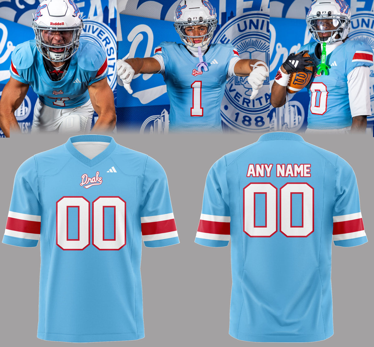 Limited Edition Powder Blue Throwback Custom Football Jersey-PA082426011