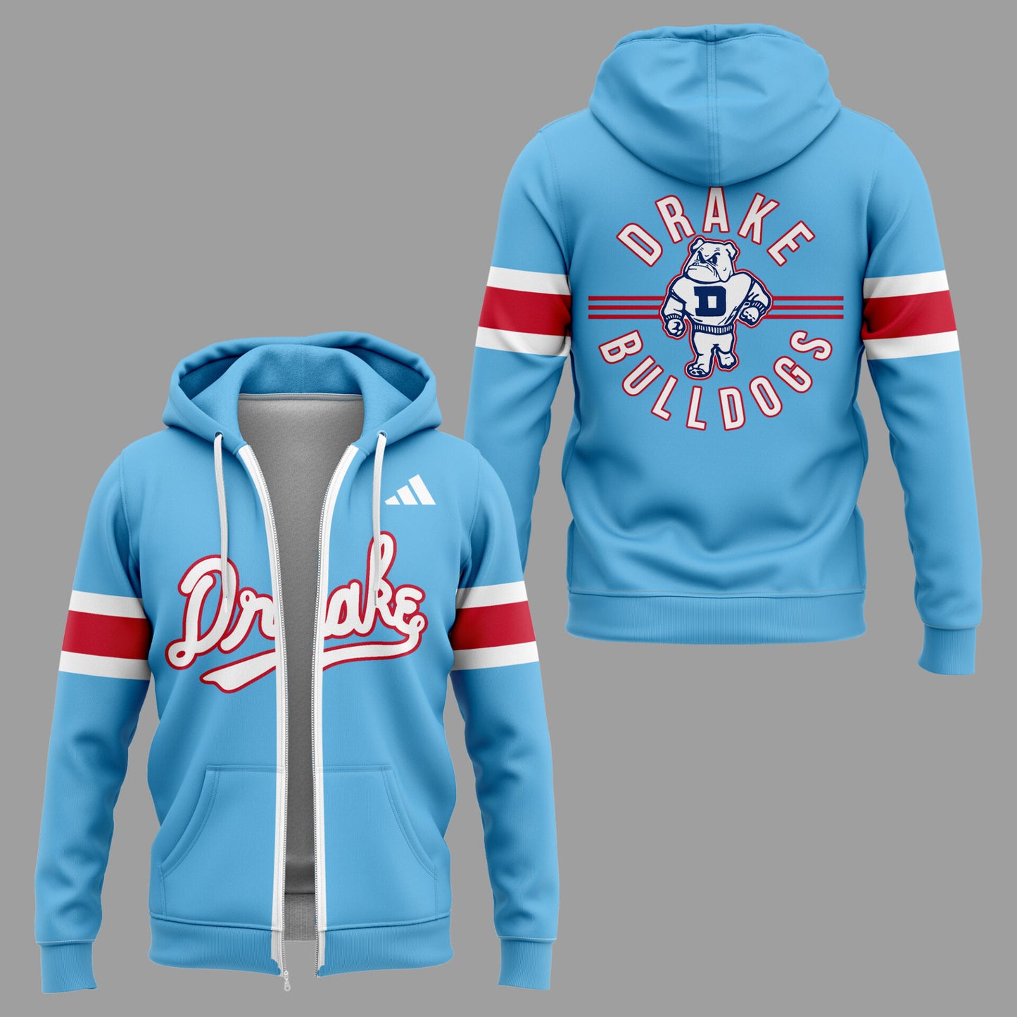 Limited Edition Powder Blue Throwback ZIP Hoodie-PA082526002