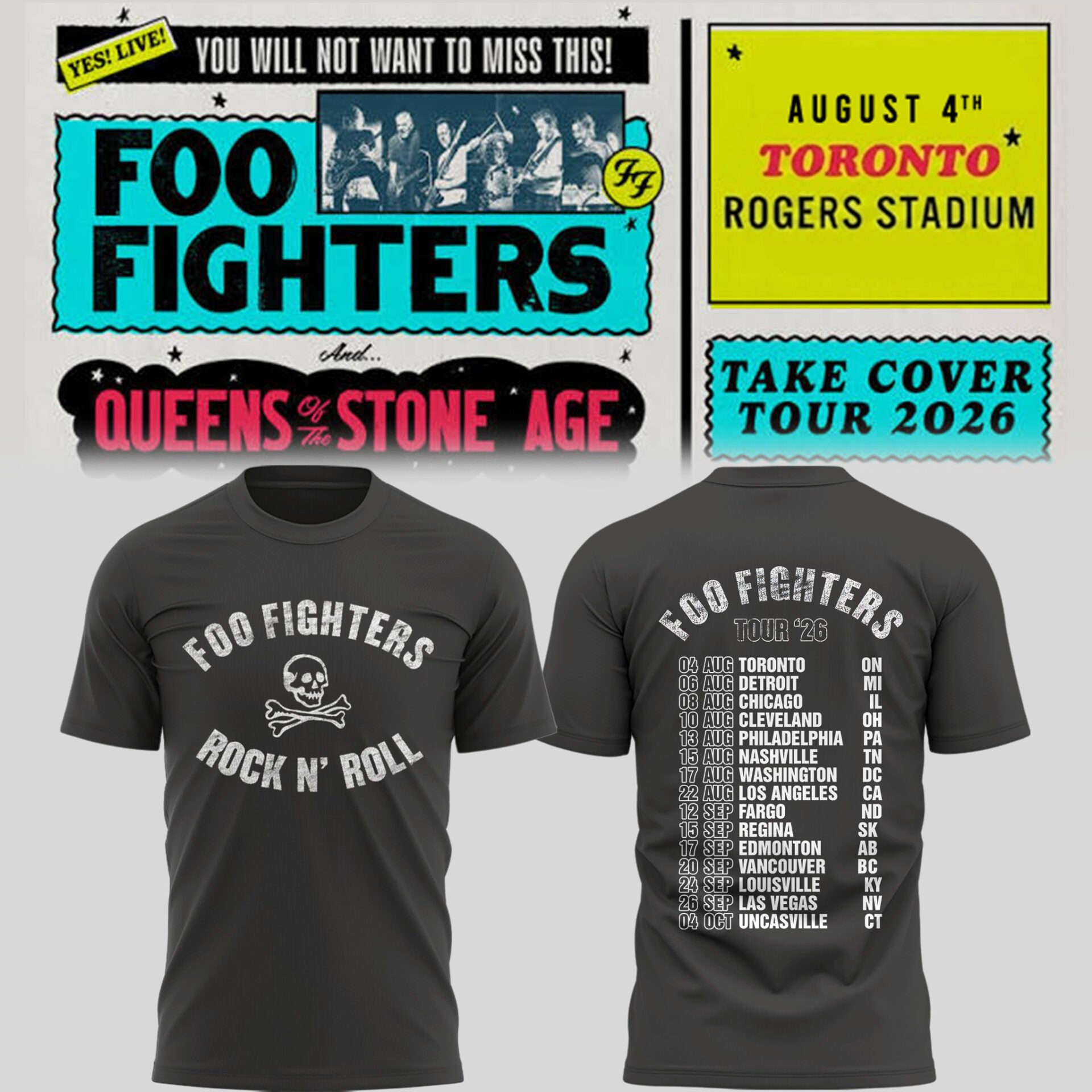 FF 🎸🎤 “Take Cover Tour 2026” TShirt