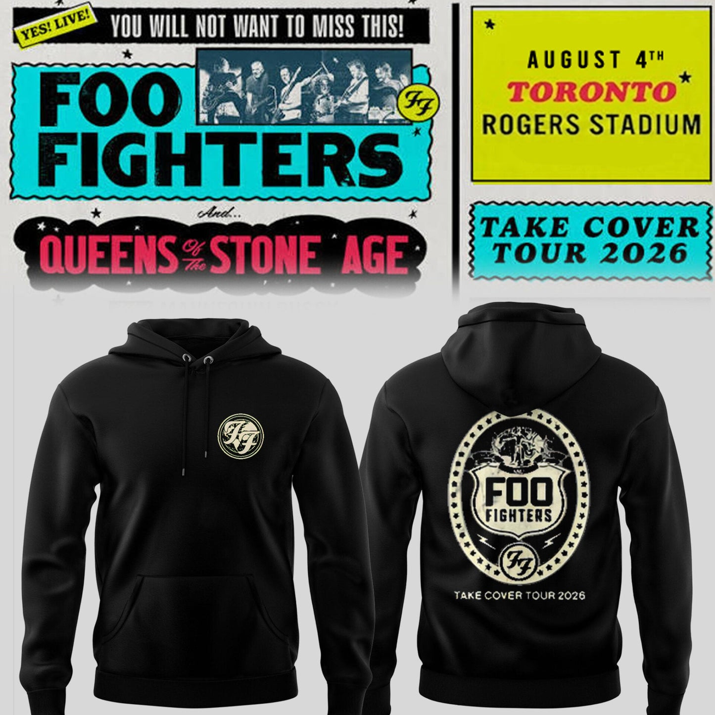 FF 🎸🎤 “Take Cover Tour 2026” in Toronto,ON Hoodie