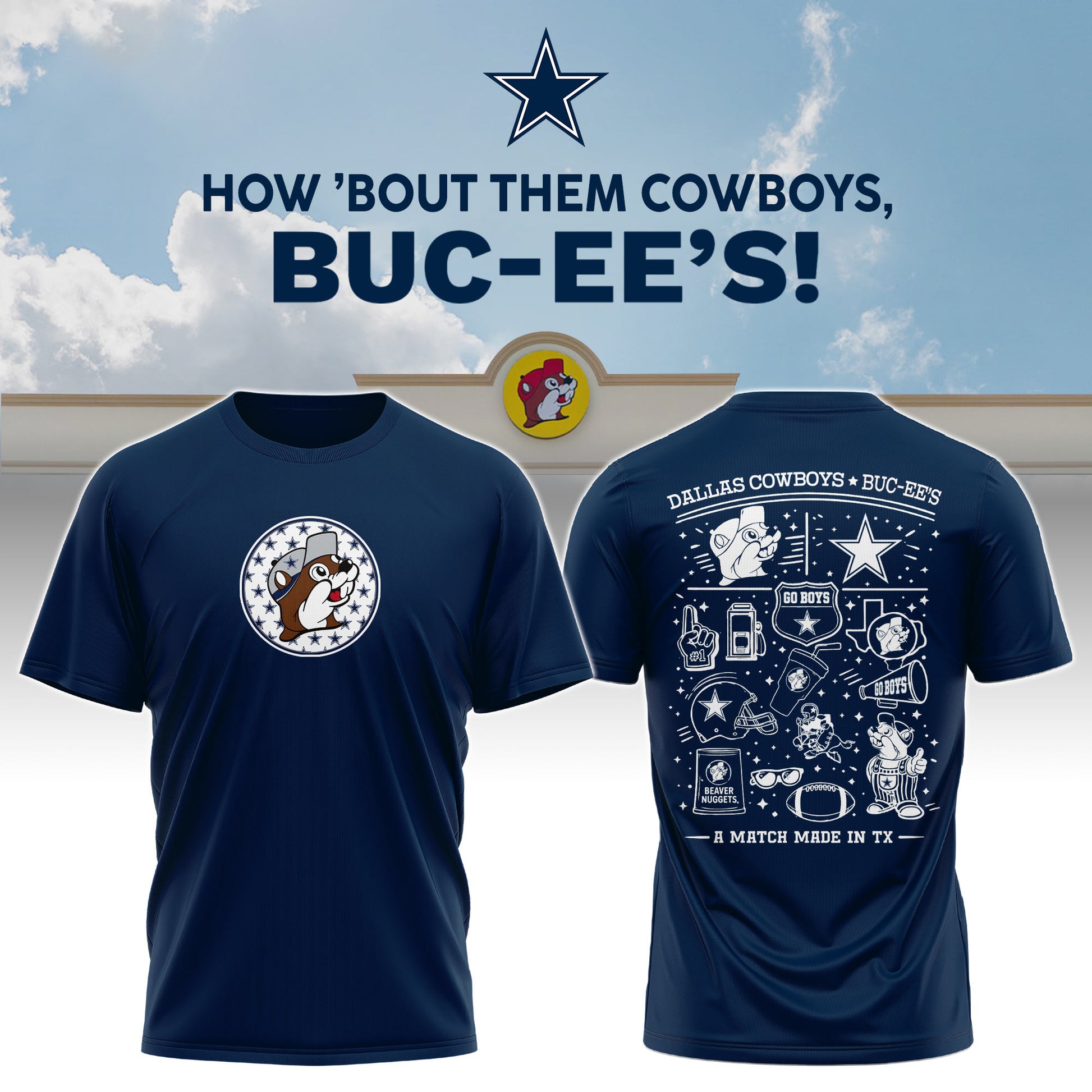 Dallas Cowboys x Buc-ee's Go Boys Tshirt