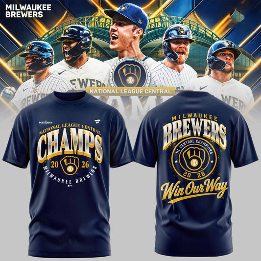 _                                                                                M.Brewers 2026 NL Central Division Champions Limited T-Shirt