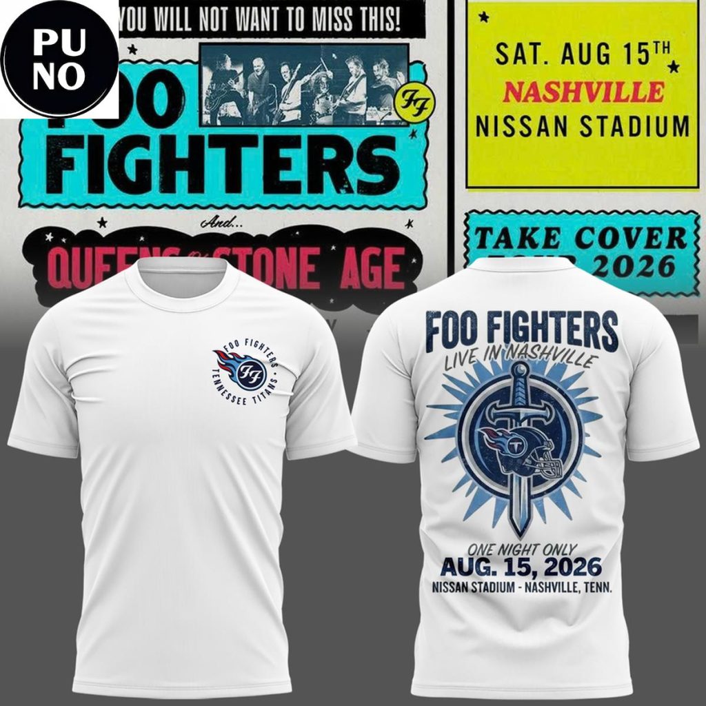 Tennessee Titans x Foo Fighters Take Cover Tour 2026 Hoodie T-Shirt