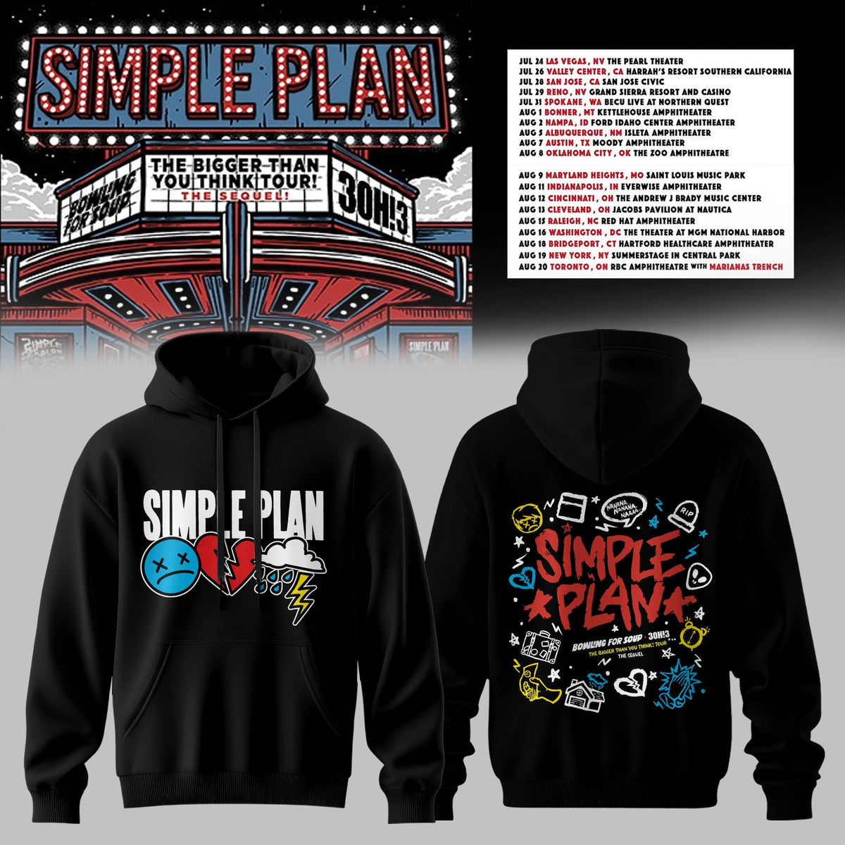 The Bigger Than You Think Tour Premium 3D Hoodie – Band Photo Style