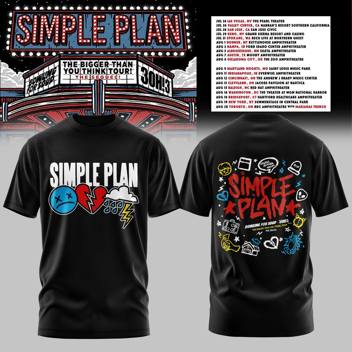 The Bigger Than You Think Tour Premium 3D Tshirt – Band Photo Style