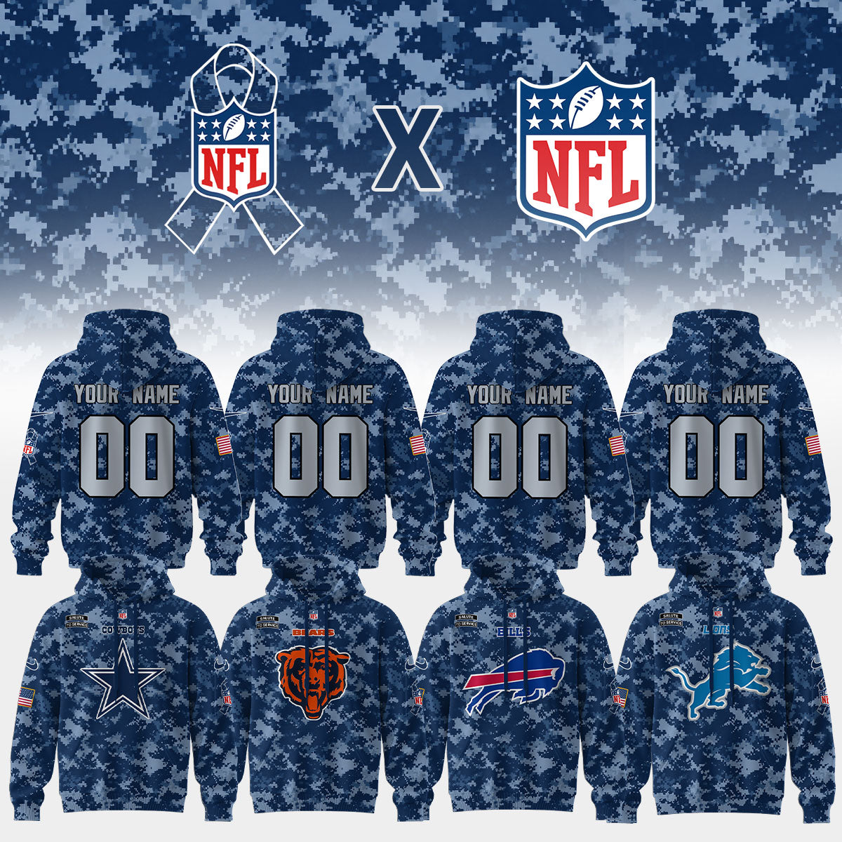 ,NFL x Salute to Service Hoodie – All Teams Edition
