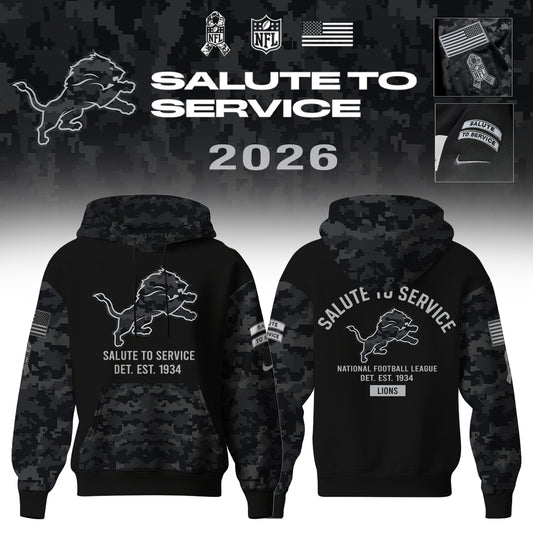Detroit Lions Salute To Service 2026 – Hoodie