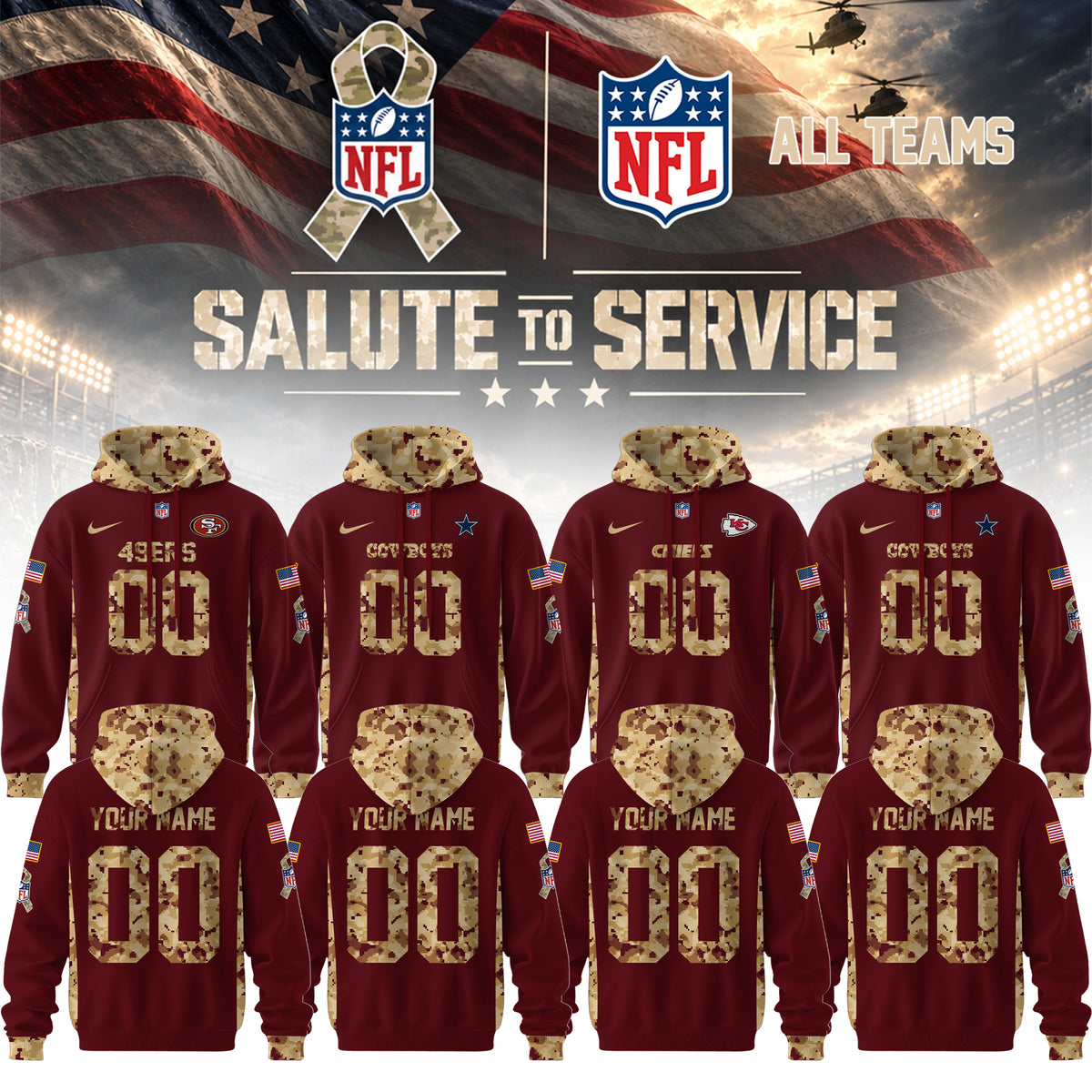 NFL x Salute to Service Hoodie – All Teams Edition