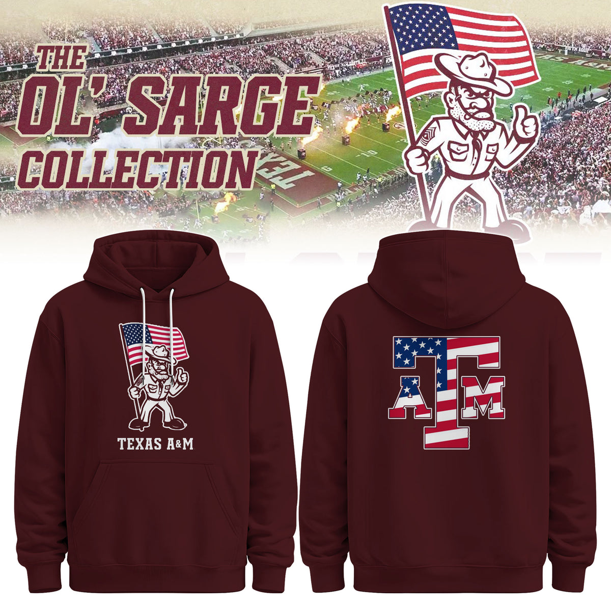 Youth Ol' Sarge American Flag Hoodie