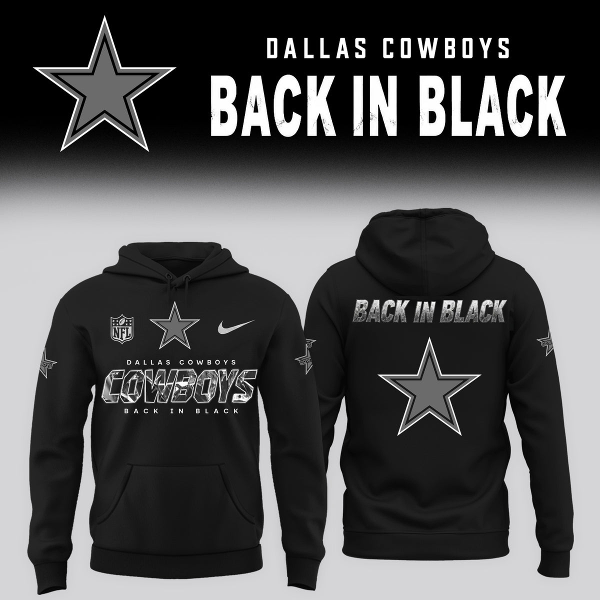 2026 Dallas Cowboys - Back In Black Limited Edition Hoodie
