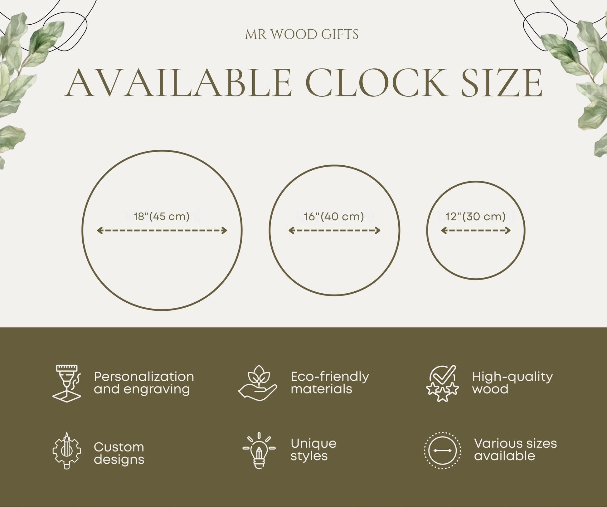 Personalized Clock & Mountain Wall Art, Family Name Sign for 5th Anniversary Gift