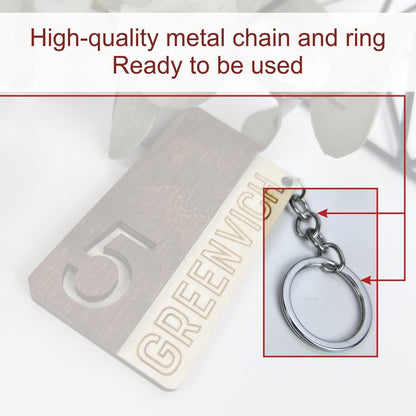 Engraved wood key, room number tag, custom logo keychain, numbers keyrings, custom hotel key tag, hotel room keychain, personalized key tag
