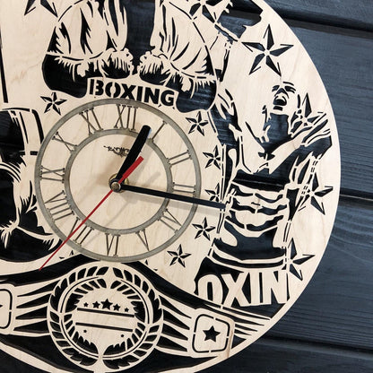 Boxing Clock Gift For Men Women 5th Anniversary Gift Personalize Boxing Poster Custom Boxing Wall Hanging Boxing Cutout