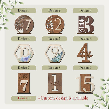 Wooden table numbers, wedding table decor, custom table numbers