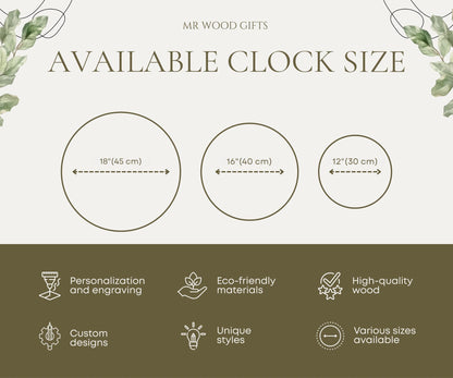 Custom wood wall clock, ideas clock decor, family name clock, unique home decor, personalized clock, custom name clock, wedding gift custom