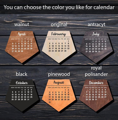 3D Calendar 2026, Company Logo Gift & Wooden Dodecahedron Desk Toy