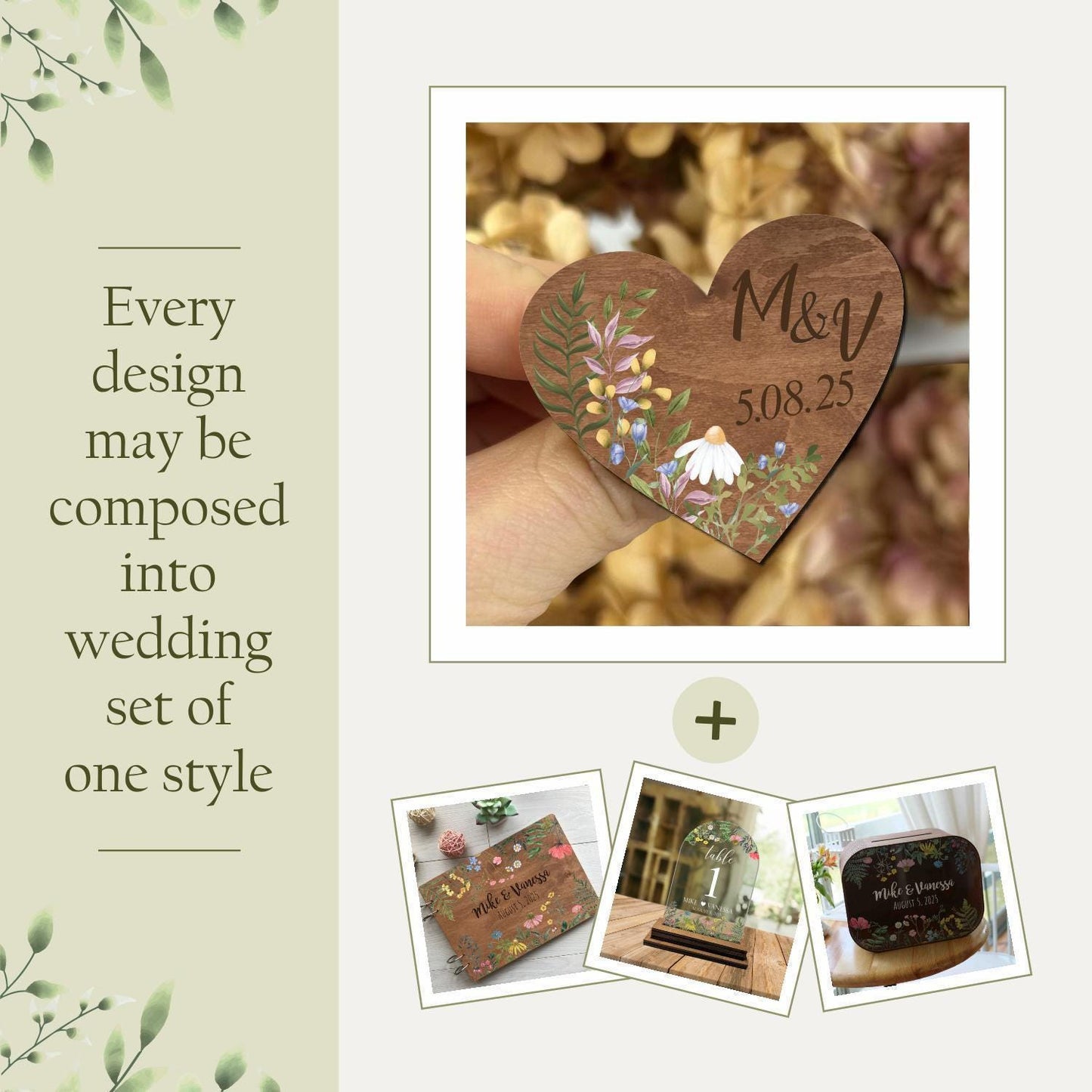 Peony Lapel Pin & Floral Wedding Favors: Custom Name Badge, Wooden Heart Brooch, Guest Gift Bulk