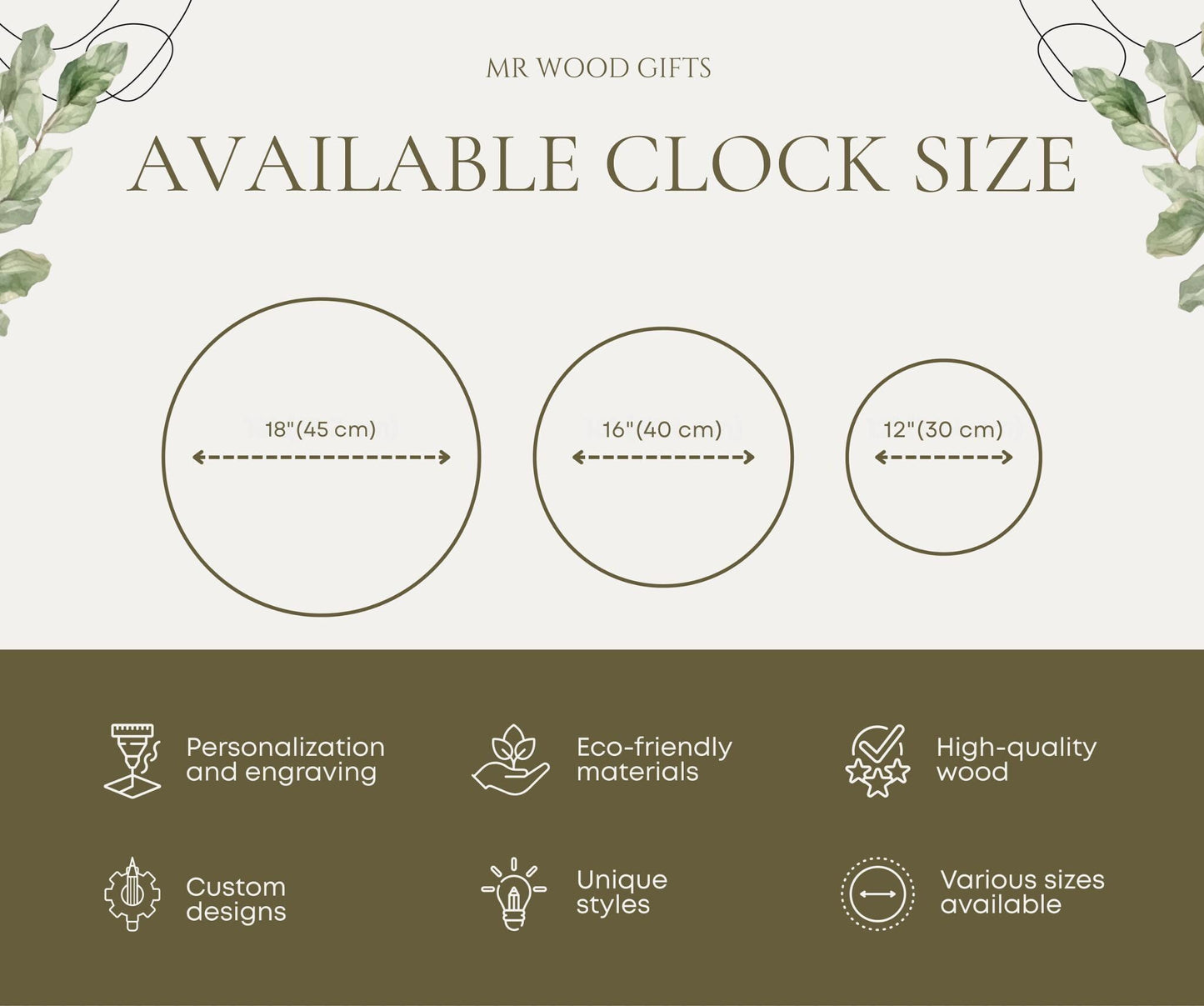 Family name clock, 5th anniversary gift, gift for couple, engraved name clock