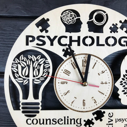 Psychology Wall Clock Gift For Men Women 5th Anniversary Gift Personalize Psychology Poster Custom Psychology Wall Hanging Psychology Cutout