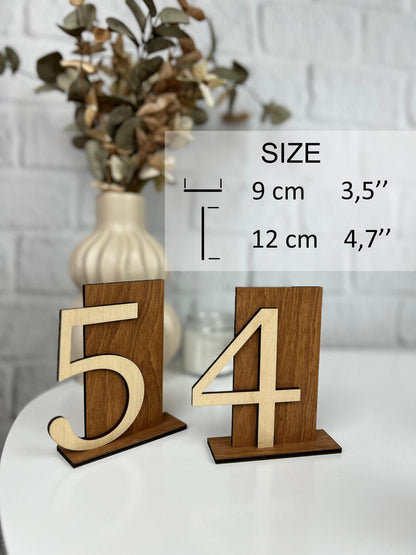 Wooden boho number set, wedding table decor, wedding table number