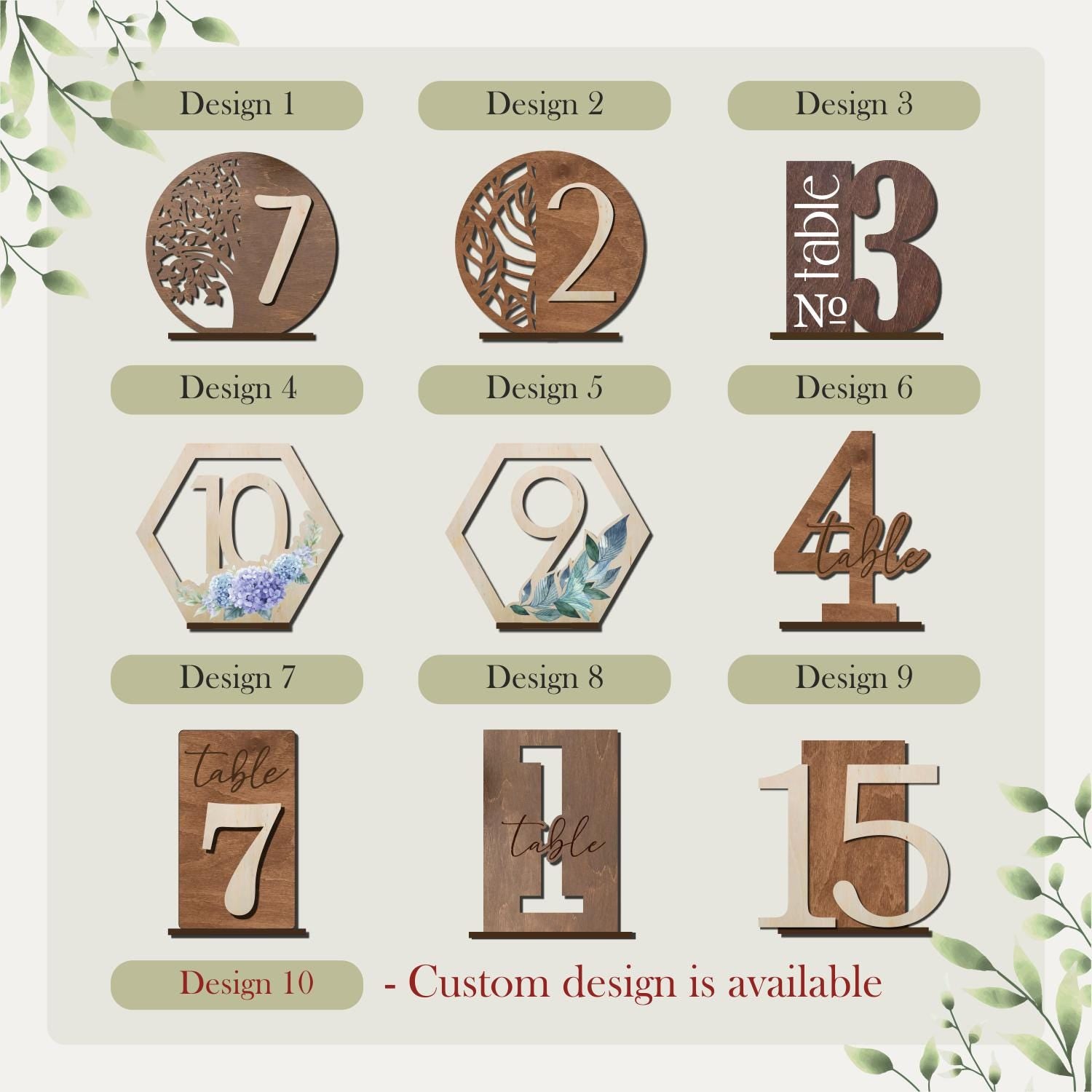 Wood table numbers, wedding table decor, table number stands, wedding centerpiece