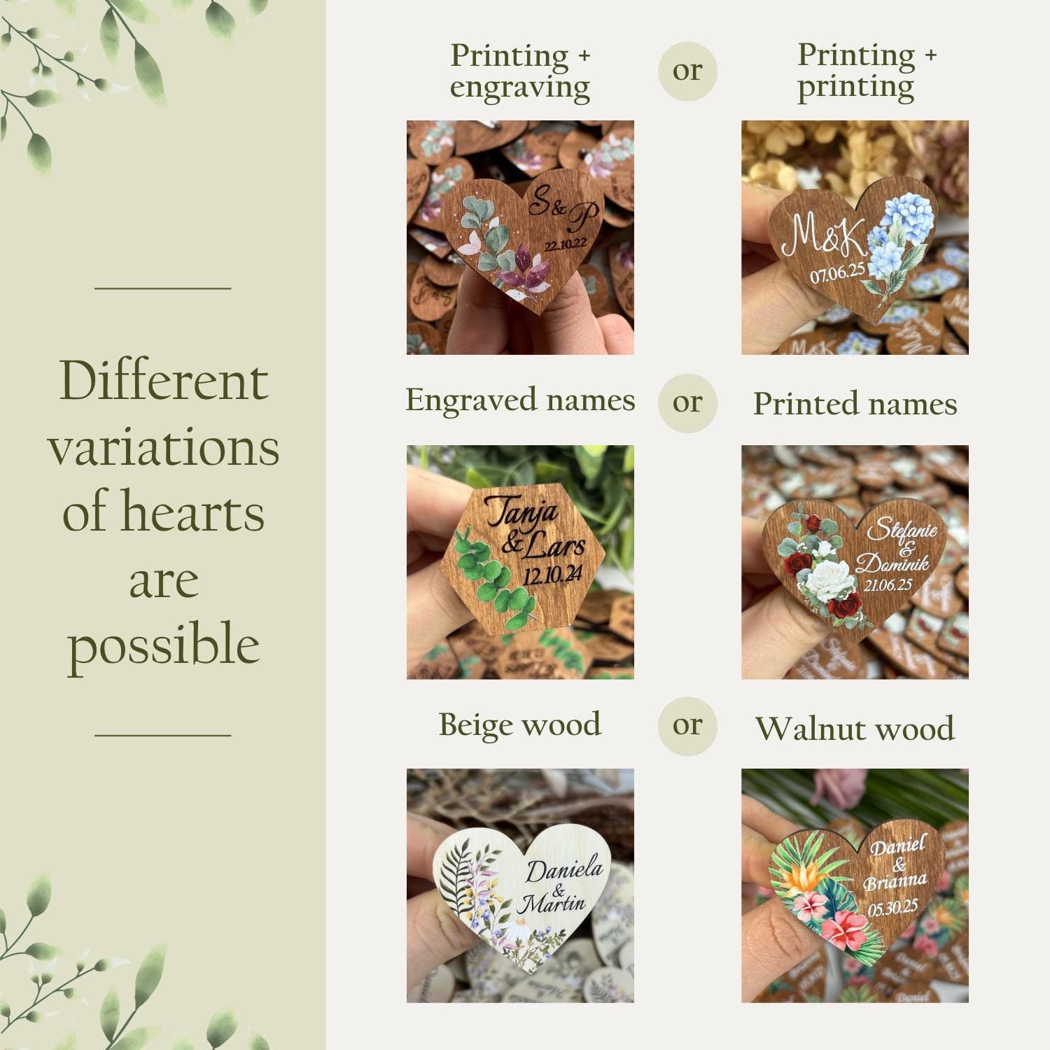 Wedding custom wood tag, guest boutonnieres, custom initial pins, wooden boutonnieres, heart shaped wedding brooches, custom pins bulk