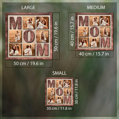 Mom Photo Collage, Customized Mom Photo Collage Sign, Personalized Wooden Mother’s Day Gift
