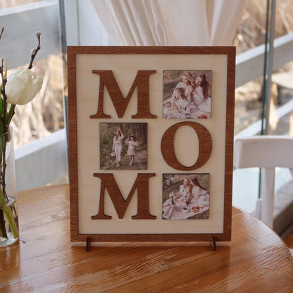 Mom Wood Sign Photo Collage, Custom Collage Frame, Creative Mothers Day Gifts