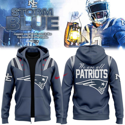 NE Patriots 2026 Rivalries Nor’Easter Storm Blue Zip Hoodie