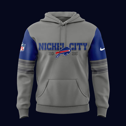 Gray Blue Buffalo Bills Nickel City Game Hoodie