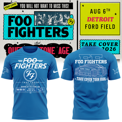 Foo Fighters Detroit Take Cover Tour 2026 T-Shirt
