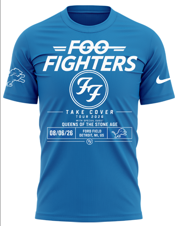 Foo Fighters Detroit Take Cover Tour 2026 T-Shirt