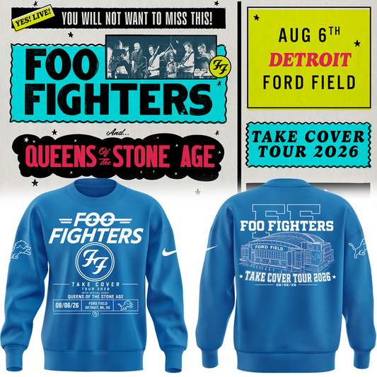 Foo Fighters Detroit Take Cover Tour 2026 sweatshirt