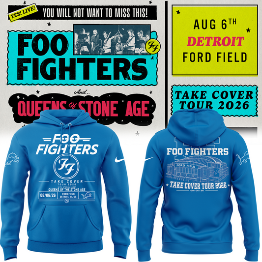 Foo Fighters Detroit Take Cover Tour 2026 hoodie