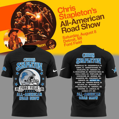 Black Shirt Chris Stapleton x Detroit Lions - All American Road Show T-Shirt