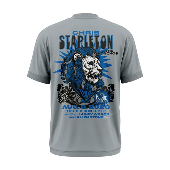 Limited Edition Chris Stapleton x Detroit Lions Event T-Shirt Gray