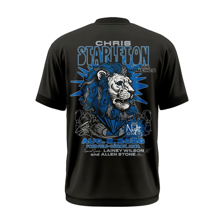 Limited Edition Chris Stapleton x Detroit Lions Event T-Shirt Black
