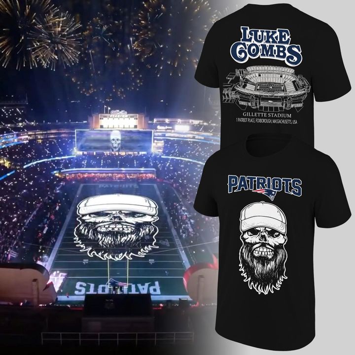 2026 Exclusives Luke Combs x New England Patriots T-Shirt Black