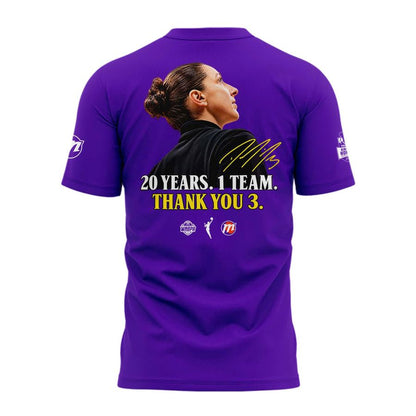 Diana Taurasi Purple Phoenix Mercury 20 Years 1 Team Portrait T-Shirt