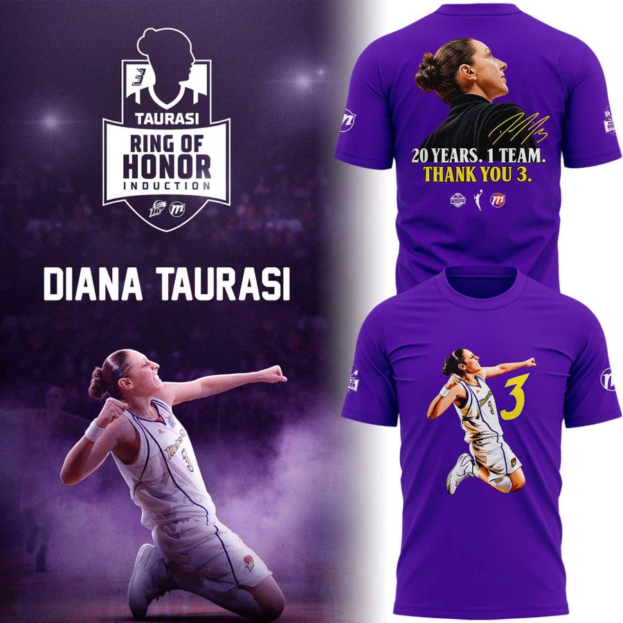 Diana Taurasi Purple Phoenix Mercury 20 Years 1 Team Portrait T-Shirt