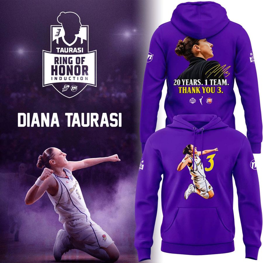 Diana Taurasi Purple Phoenix Mercury 20 Years 1 Team Portrait Hoodie