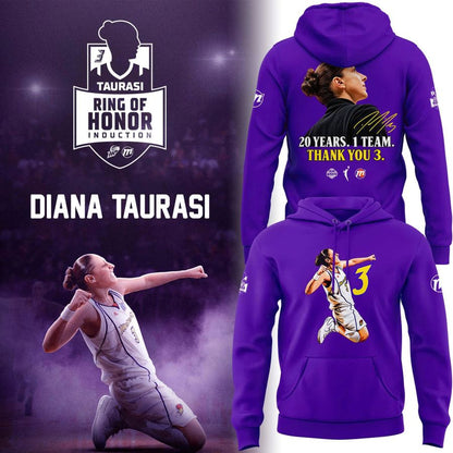 Diana Taurasi Purple Phoenix Mercury 20 Years 1 Team Portrait Hoodie